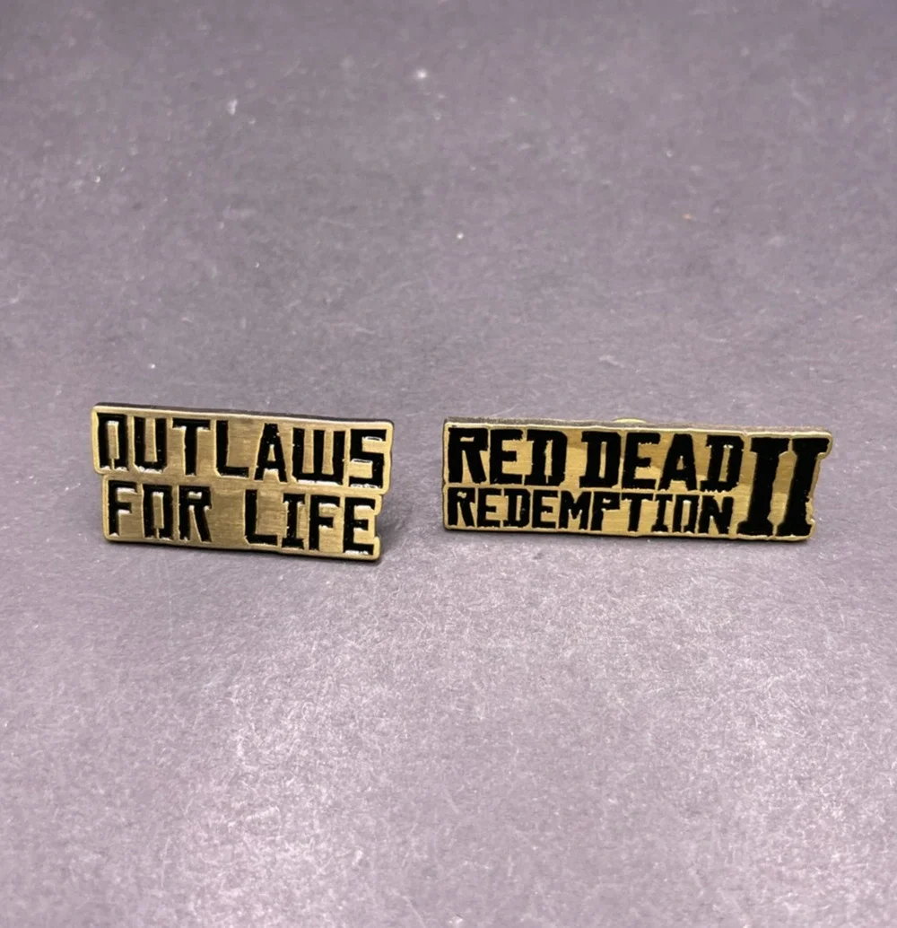 Official Red Dead Redemption 2 Pin Set RDR2 Outlaws For Life Lapel Pins Rockstar